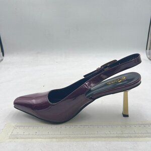 Zszszsu Purple Slingback Dress Shoes Pointed Toe Special High Heel Buckle Pumps